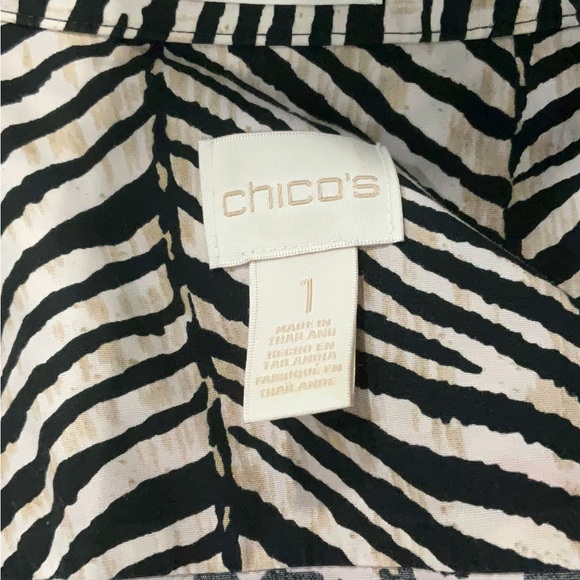 Chico's Black and White Leopard Print Blazer - Picture 2 of 5